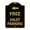 Signmission Free Valet Parking W/ Left Arrow, Black & Gold Aluminum Architectural Sign, 18" x 24", BG-1824-23943 A-DES-BG-1824-23943 - alternate 1